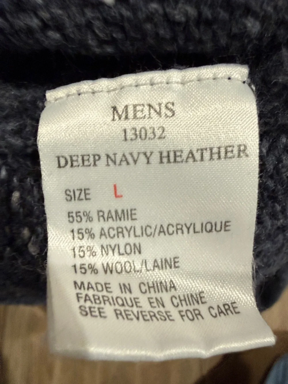 Woolrich Men's Navy Heather V-Neck Sweater - Picture 4 of 6